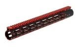 UTG PRO M-LOK AR-15 15" Super Slim Rail, Black & Red 2-Tone - MTU019SSMR2