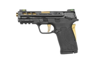 Smith & Wesson Performance Center M&P9 Shield 2.0 380ACP Pistol - Thumb Safety - Gold - 8 Round