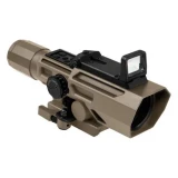 VISM Advance Dual Optic 3-9x42 Riflescope w/ Flip Up Red Dot - Tan - VADOTP3942G