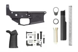 Aero Precision M4E1 Stripped Lower in Anodized Black, Enhanced Carbine Buffer Kit, MOE Lower Parts Kit Minus FCG Bundle